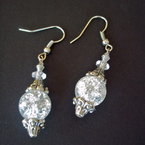 1" Clear Crystal earrings