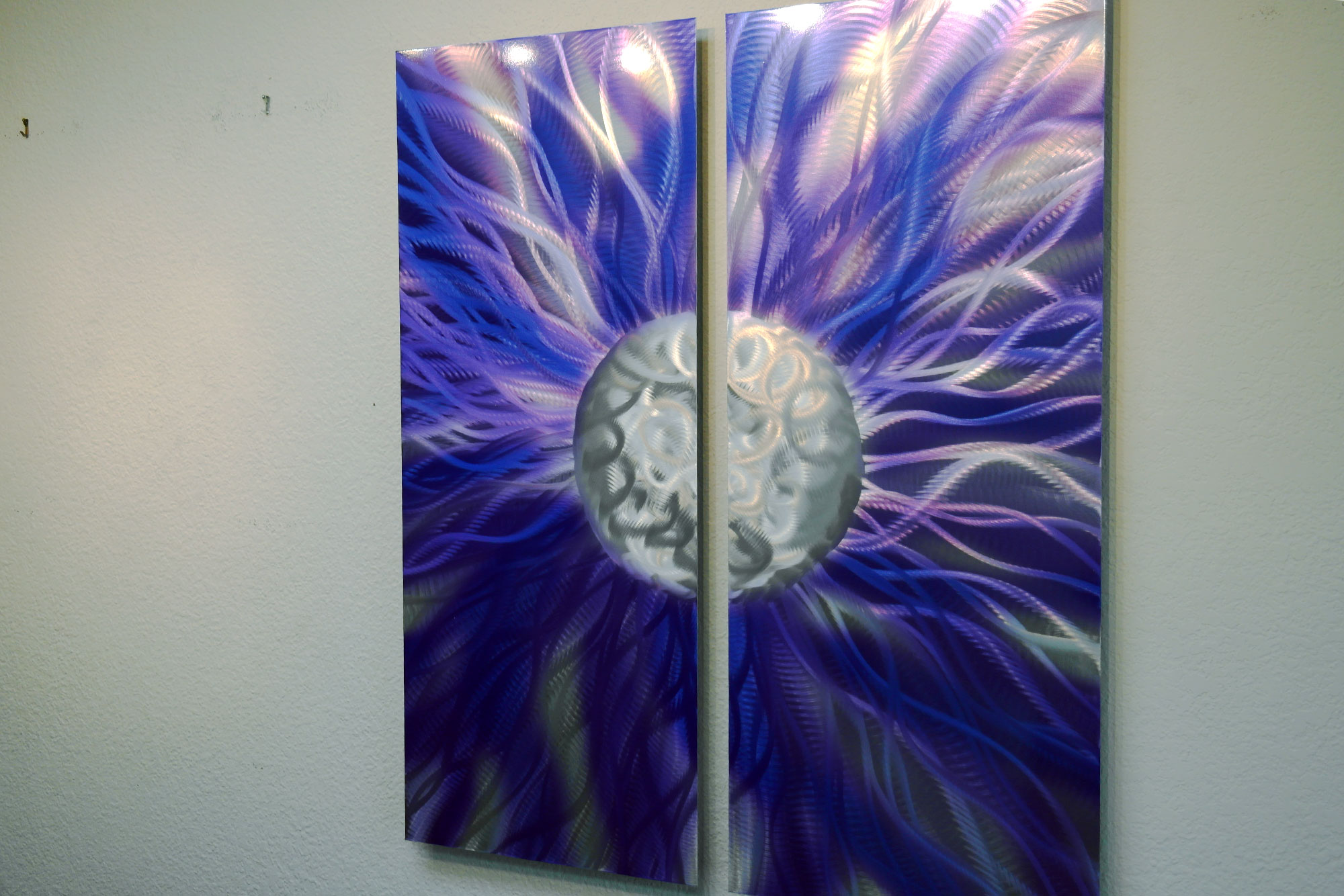 Solare Purple 36x31 Abstract Metal Wall Art Contemporary Modern Decor