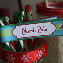 Printable North Pole Straw Flags