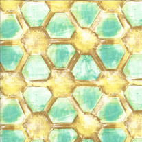 1/2 Yard-Aqua Magnolia Geometric CJ4818