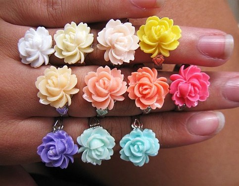 Open Rose Adjustable Ring