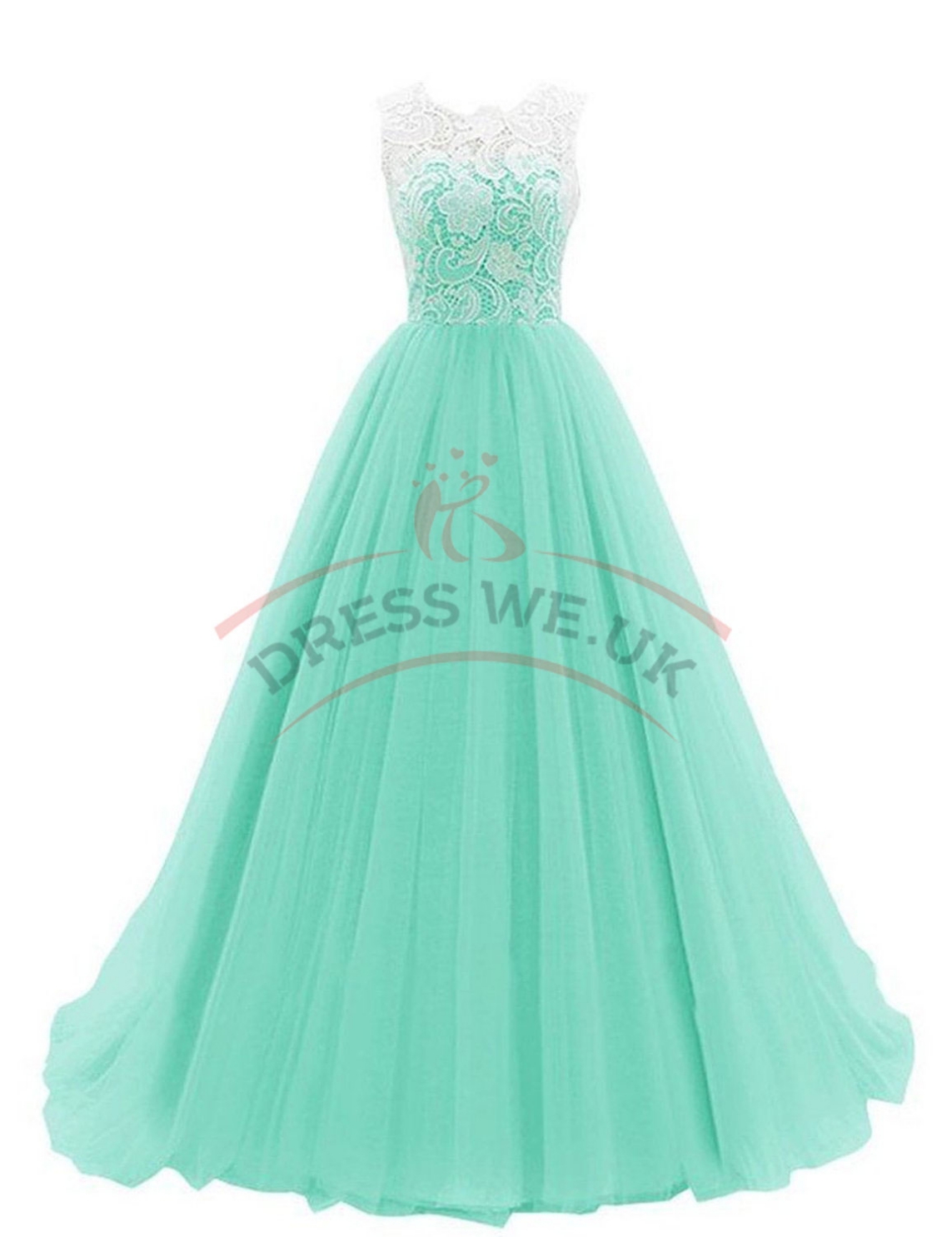 Elegant Mint Prom Dresses,Ruched Lace Prom Dresses,Sleeveless Prom