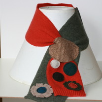 Green and orange mini keyhole scarf
