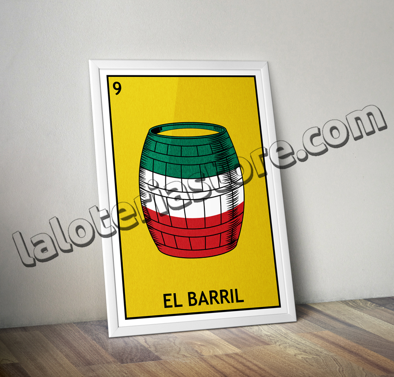 El Barril Loteria Mexican Bingo Art Print Poster Many Sizes