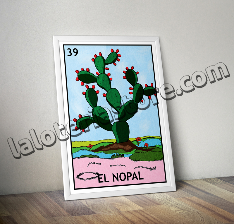 El Nopal Loteria - Mexican Bingo Art Print Poster - Many Sizes on Storenvy