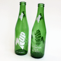 Pre-1967, 7up Bottles - Set of 2