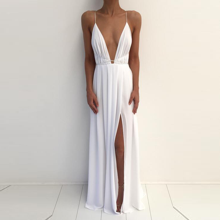 white long party dresses
