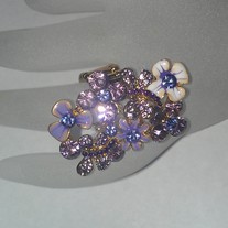 Purple Flowers Jeweled Ring