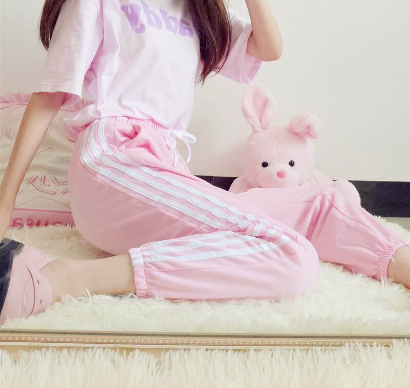 Triple Stripes Pastel Pink Pants on Storenvy