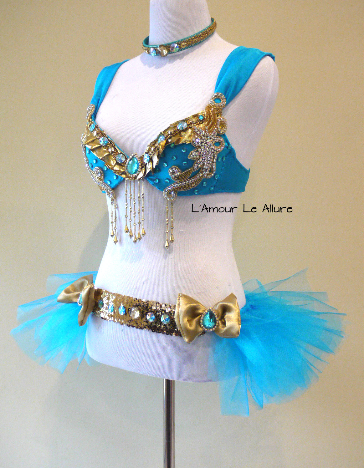 Disney Princess Jasmine Cosplay Dance Costume Rave Bra Rave Wear