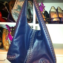 Micheal Kors Hobo Navy/Silver Studs