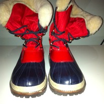 Tory Burch Red/Navy Duck Boot(7.5)