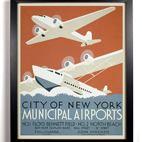 Image of New York Airports, Giclee Art Print, 8 x 10