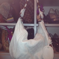 Gucci White Hobo Bag/Tassel