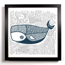 Image of The Jolly Old Whale, Illustration, 8 x 8