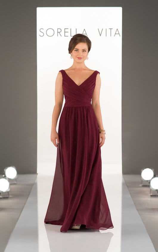 Burgundy Chiffon Dress