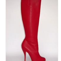 CHRISTIAN LOUBOUTIN "FETICHA" Red Tall Boot Shoe 36 NIB