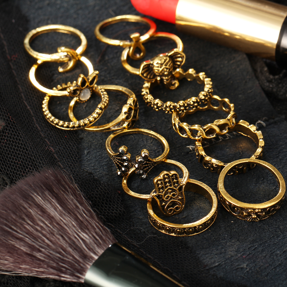 Stylish Bohemian Ring Set in Silver and Gold on Storenvy