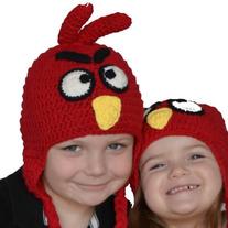 On Sale Childrens Handmade Crochet Childrens Red Bird Hat