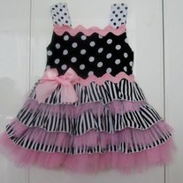 ON CLEARANCE SALE Spunky Kids Brand Layer Dress Black and Pink 