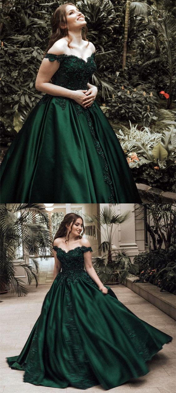 Emerald Green Evening Gowns