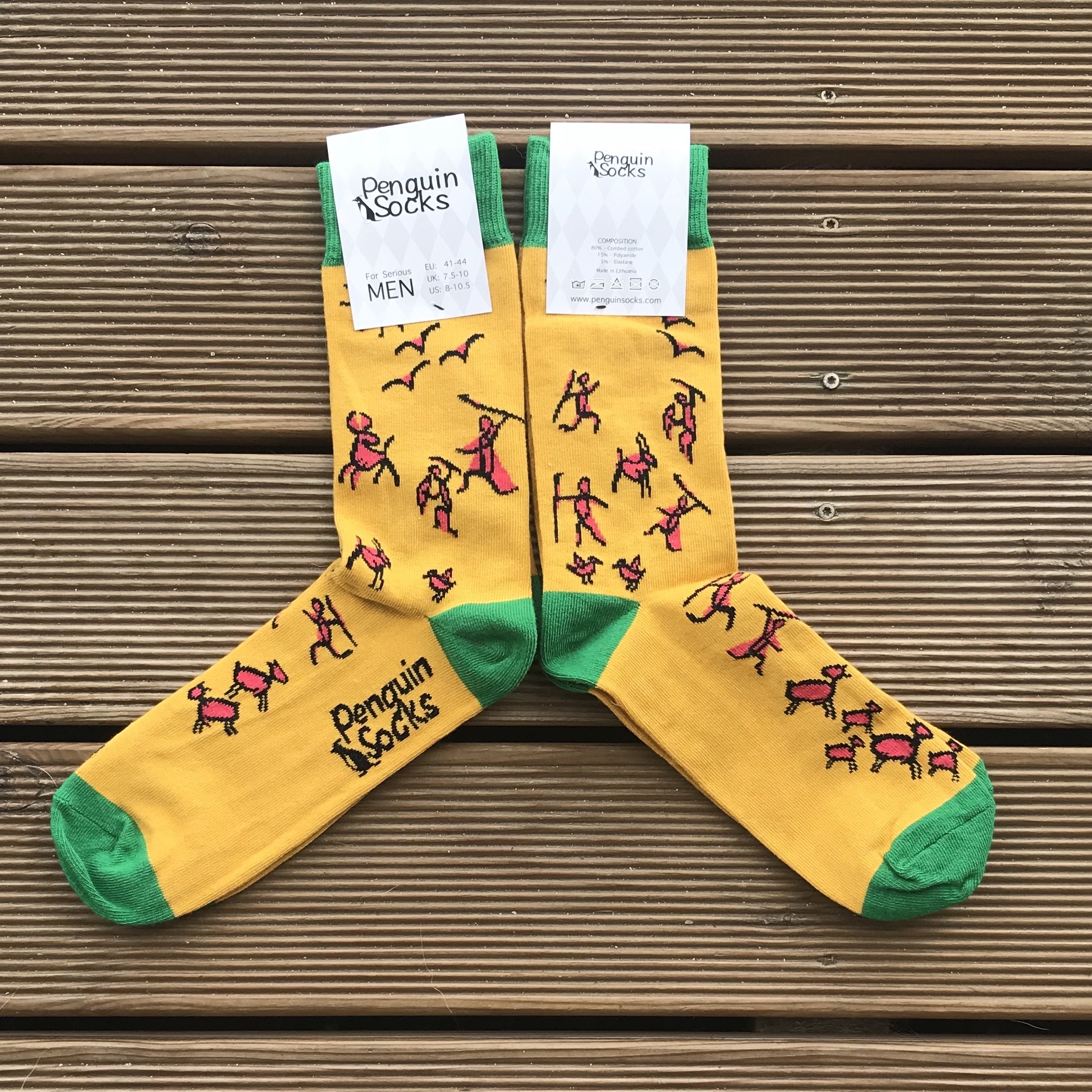 Stone Age wild party socks Funny Socks for Men Crazy socks for him