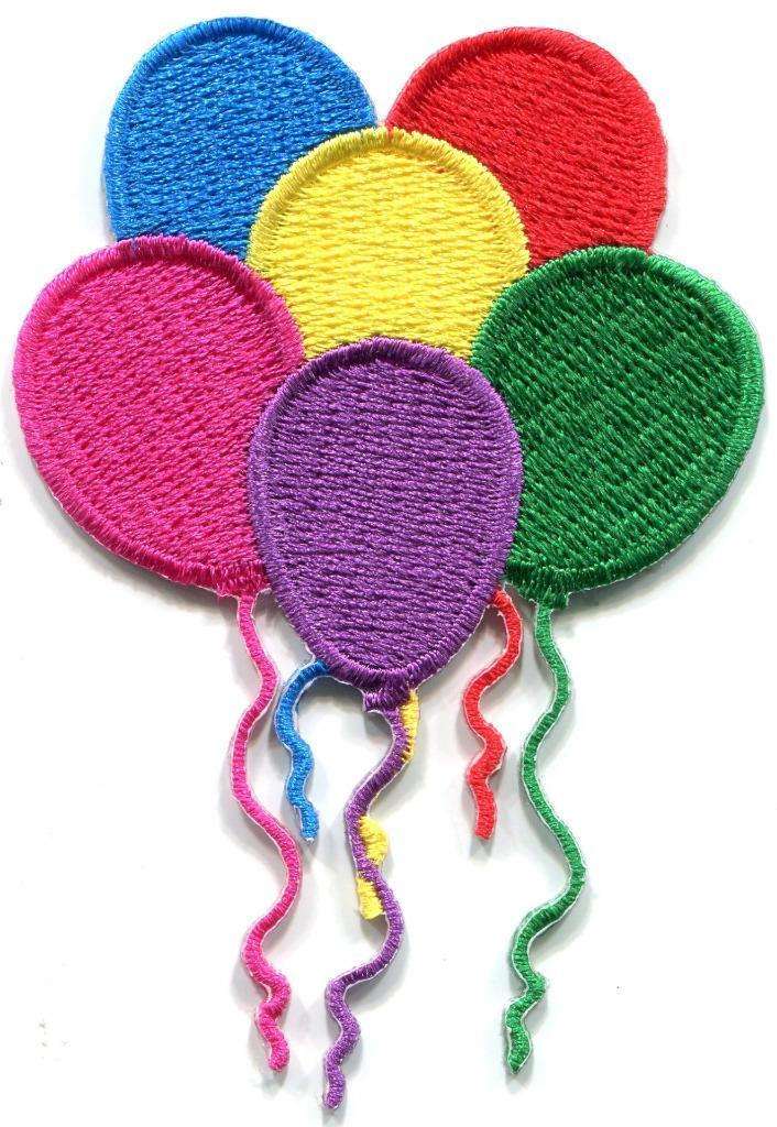 Balloons birthday party embroidered applique ironon patch on Storenvy