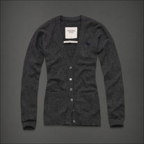 Abercrombie & Fitch Mallory Cashmere Cardigan, M, Charcoal