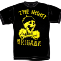 THE NIGHT BRIGADE "Cross Pistons/Skull" T-Shirt (Catalog # TEE-05)