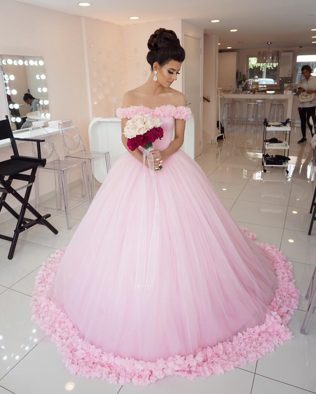 Sparkly Pink Wedding Dress