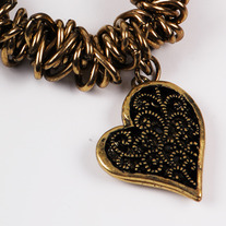 Antiqued Heart Charm Bracelet