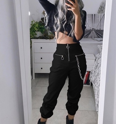 black stylish cargo pants