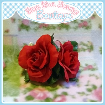 Flower Barrette - Red Rose