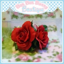 Flower Barrette - Red Rose