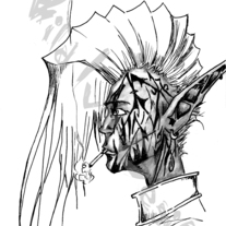 Steam punk, Dark Elf, Print