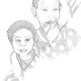 *Sample Image* 8x10 Custom Portrait, Black & White graphite drawing - Thumbnail 1