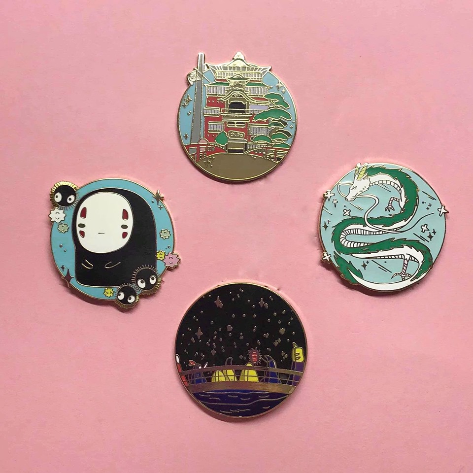 Studio Ghibli hard enamel pins on Storenvy