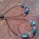 Teal & White Teardrop Earrings - Thumbnail 1