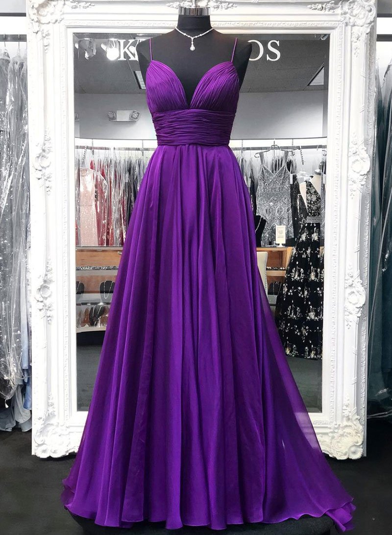 purple evening dress