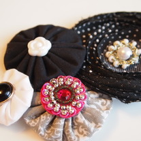 Black, grey and white cluster with bling