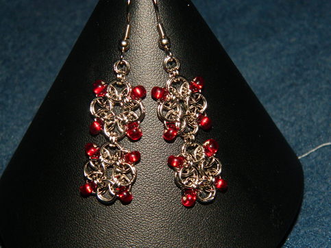 Ruby drop earings
