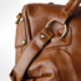 Women's Tasselled Soft PU Leather Handbag With Rivits and Ring-Brown - Thumbnail 2