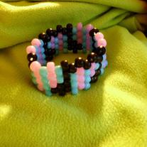 Teal and Lavender Music Note Cuff
