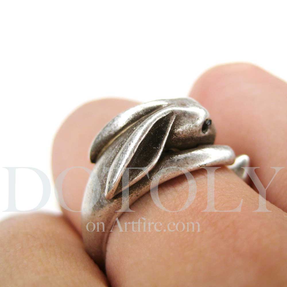 miniature bunny rabbit ring in silver sizes 4 to 9 miniature bunny rabbit ring in silver sizes 4 to 9