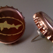 Dogfish Head Recycled Bottle Cap Thumb Tacks, Set of 2