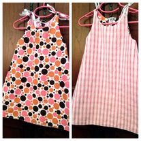 **ON SALE** Pink Polka Dot/Pink Stripe Reversible Dress