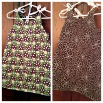 **ON SALE** Mellow Mushroom/Brown Floral Dot Reversible Dress