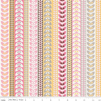 Fat Quarter-Riley's Blake's Daisy Cottage White Stripe/C2755