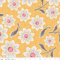 Fat Quarter-Riley's Blake's Daisy Cottage Yellow Main/C2750