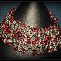 Ruby Earing and cuff bracelet